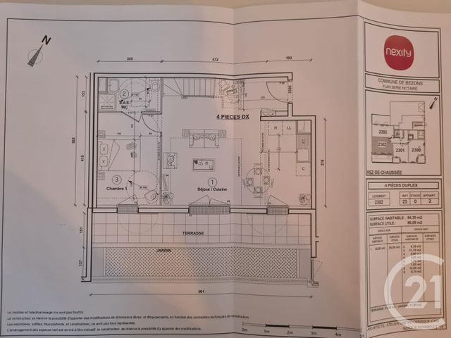 Appartement Duplex à vendre - 6 pièces - 94.0 m2 - BEZONS - 95 - ILE-DE-FRANCE - Century 21 Vaillant Immobilier